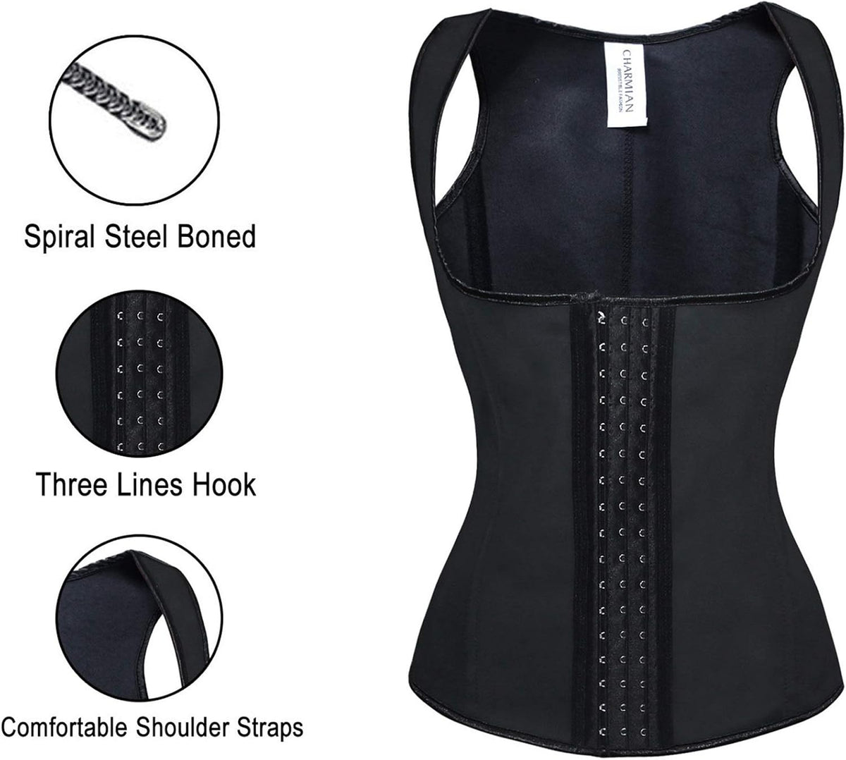 Women’s Latex Underbust Waist Trainer – Steel Boned Corset