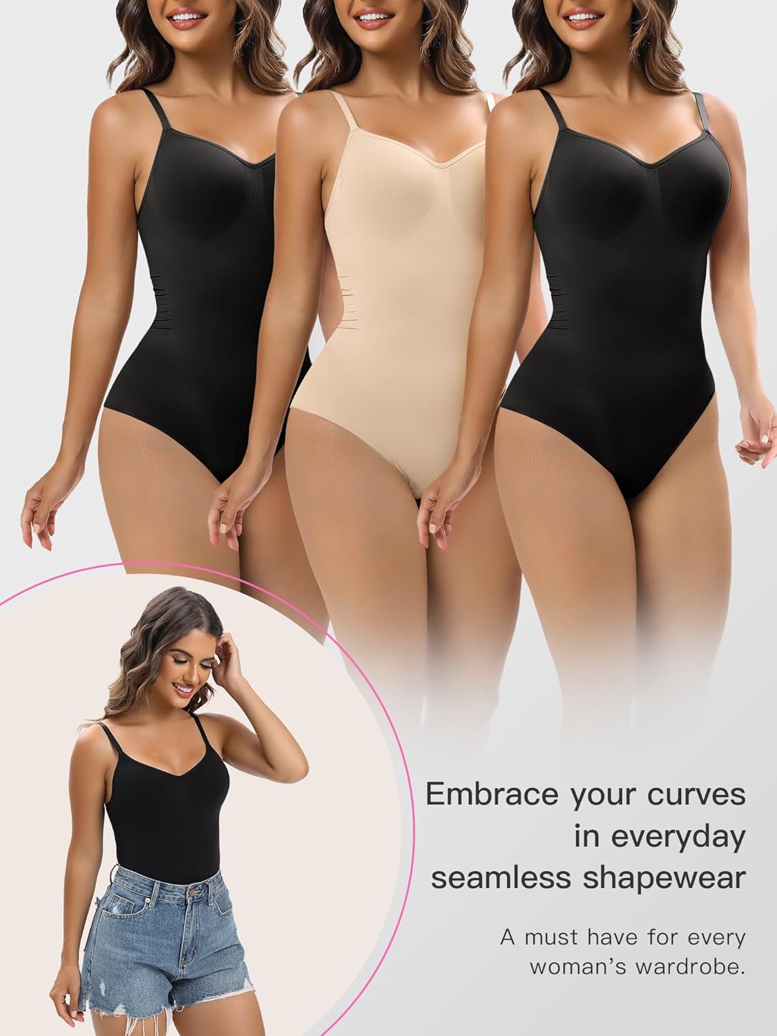Women’s Seamless Tummy Control Bodysuit – Waist Shaping Thong/Brief Shaper