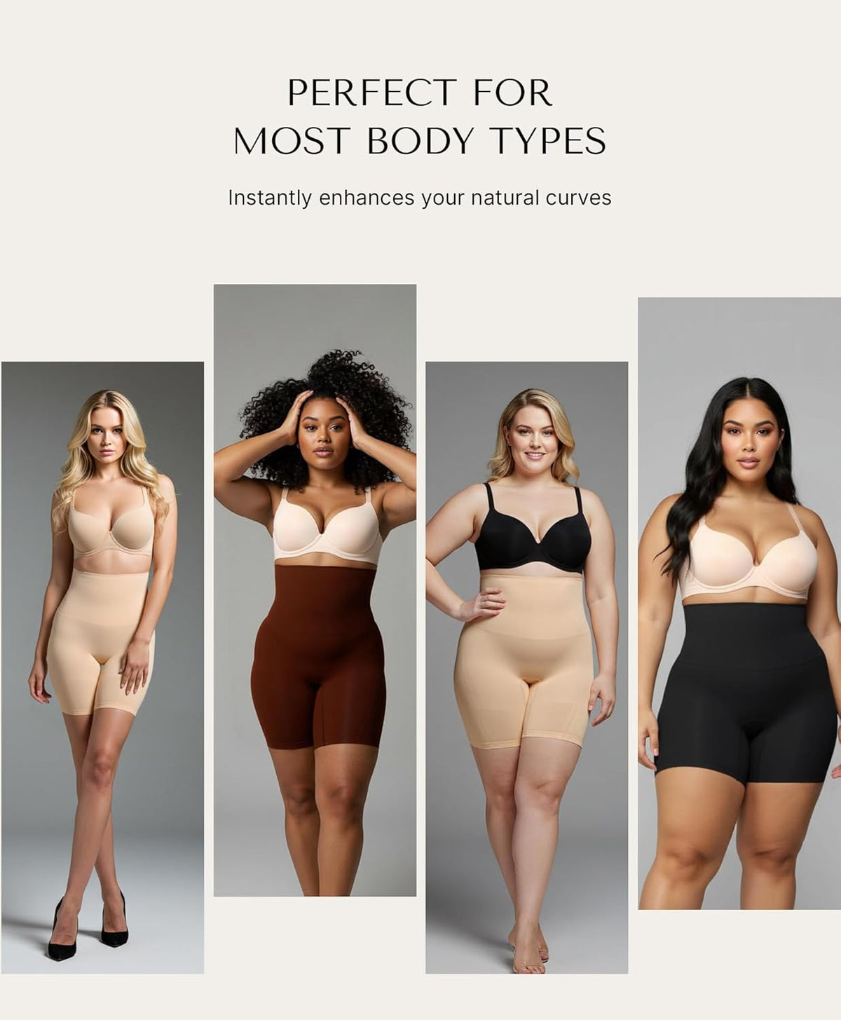 SHAPELLX Women’s Tummy Control Shapewear Shorts – Seamless High Waisted Body Shaper