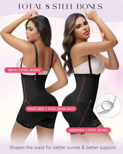 SHAPSHE Women’s Strapless Tummy Control Shapewear – Butt Lifter Compression Garment